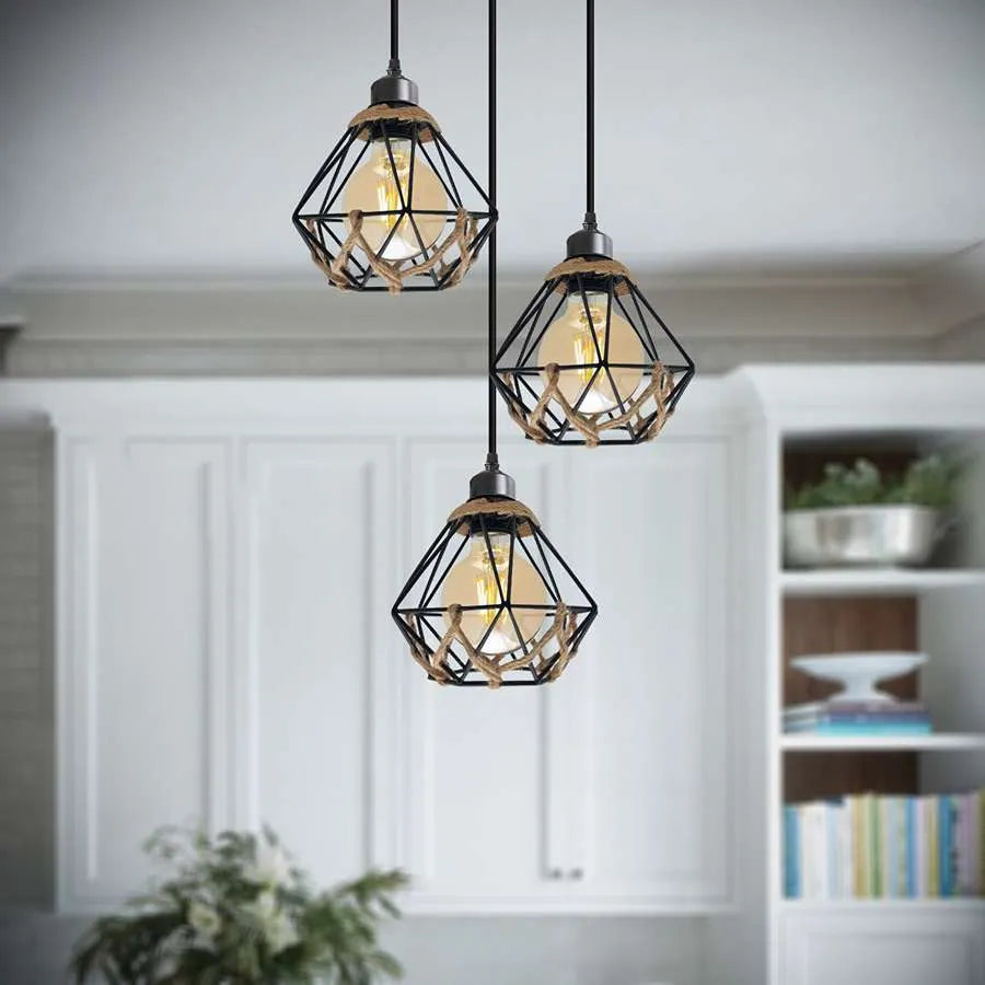 Mercantile design rope clearance and brass pendant lamp