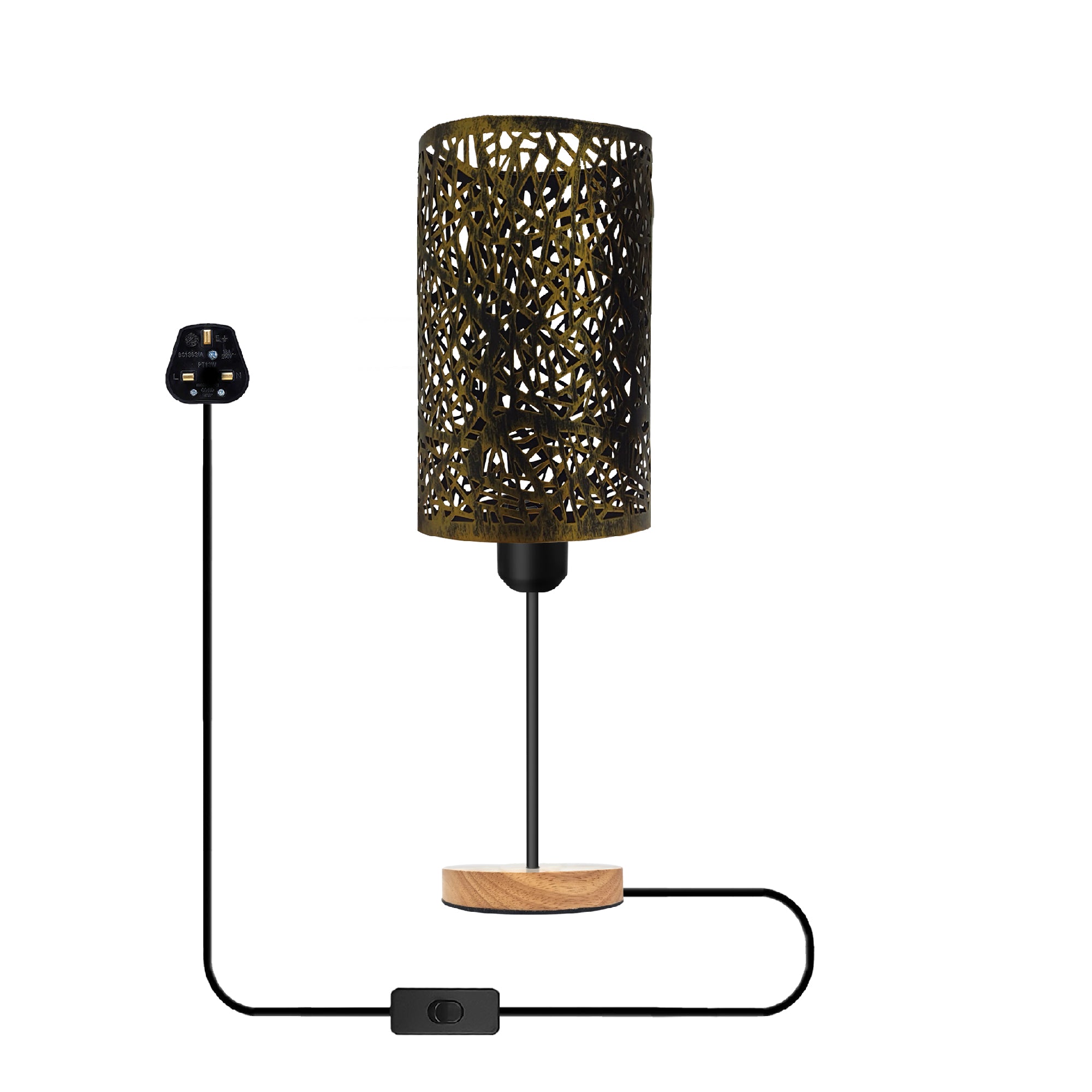 Bedside Table Lamps Wooden Vintagelite