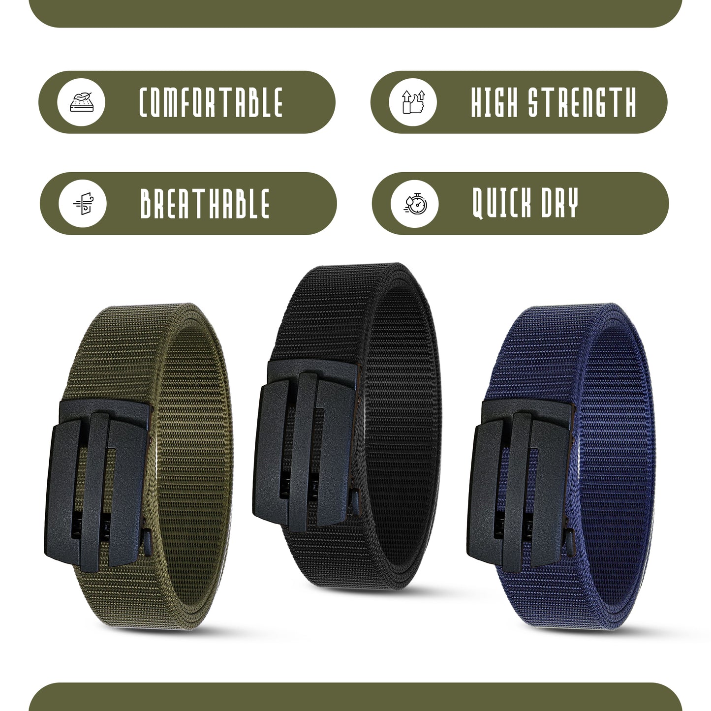 Buckle Military Belt for Unisex