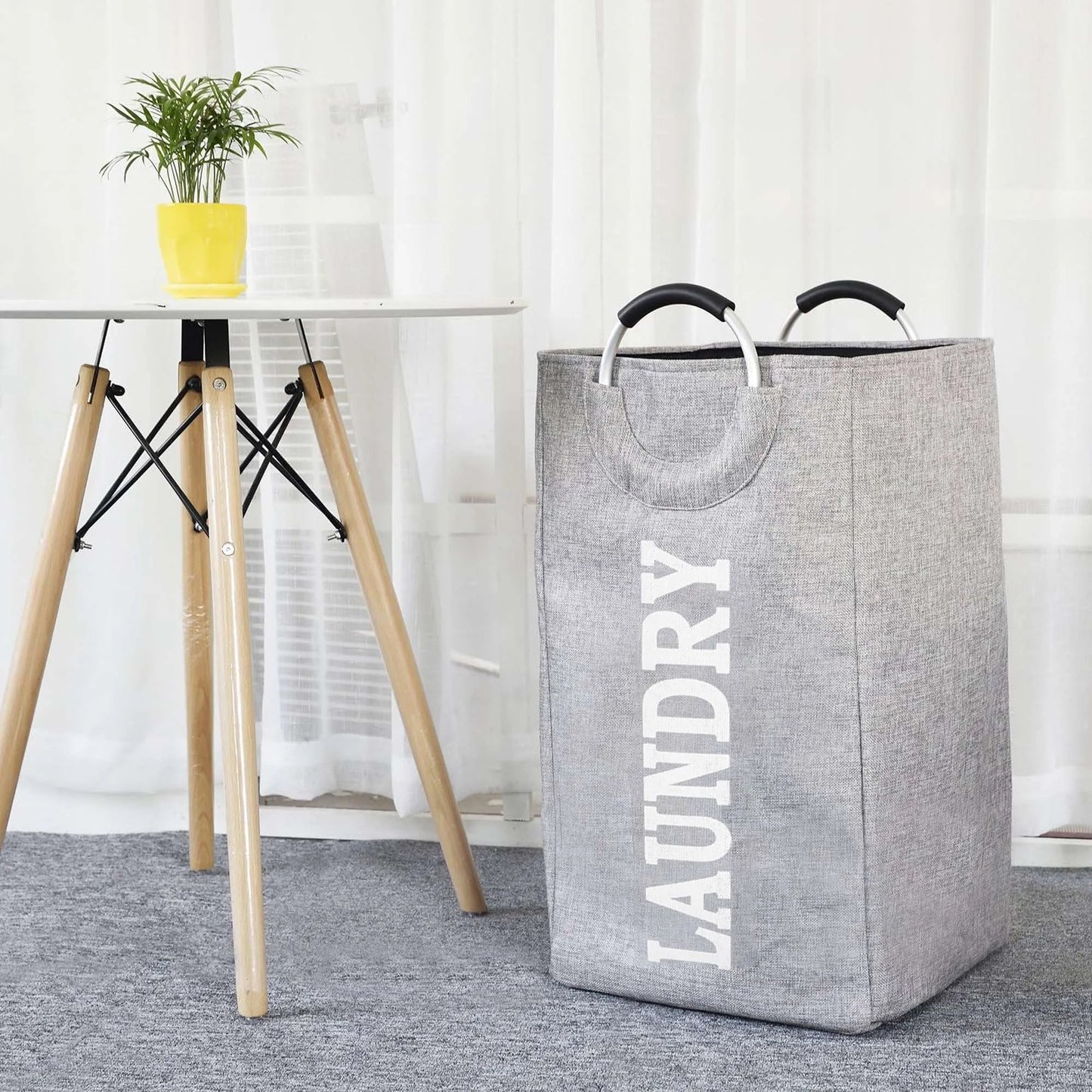 37L Collapsible Heavy Duty Laundry Bag with Handles Only~3800