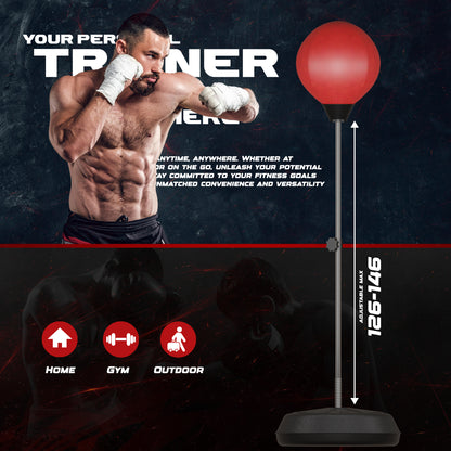 Adults Punching Set Free Standing Boxing Ball with Gloves Air Pump~3718