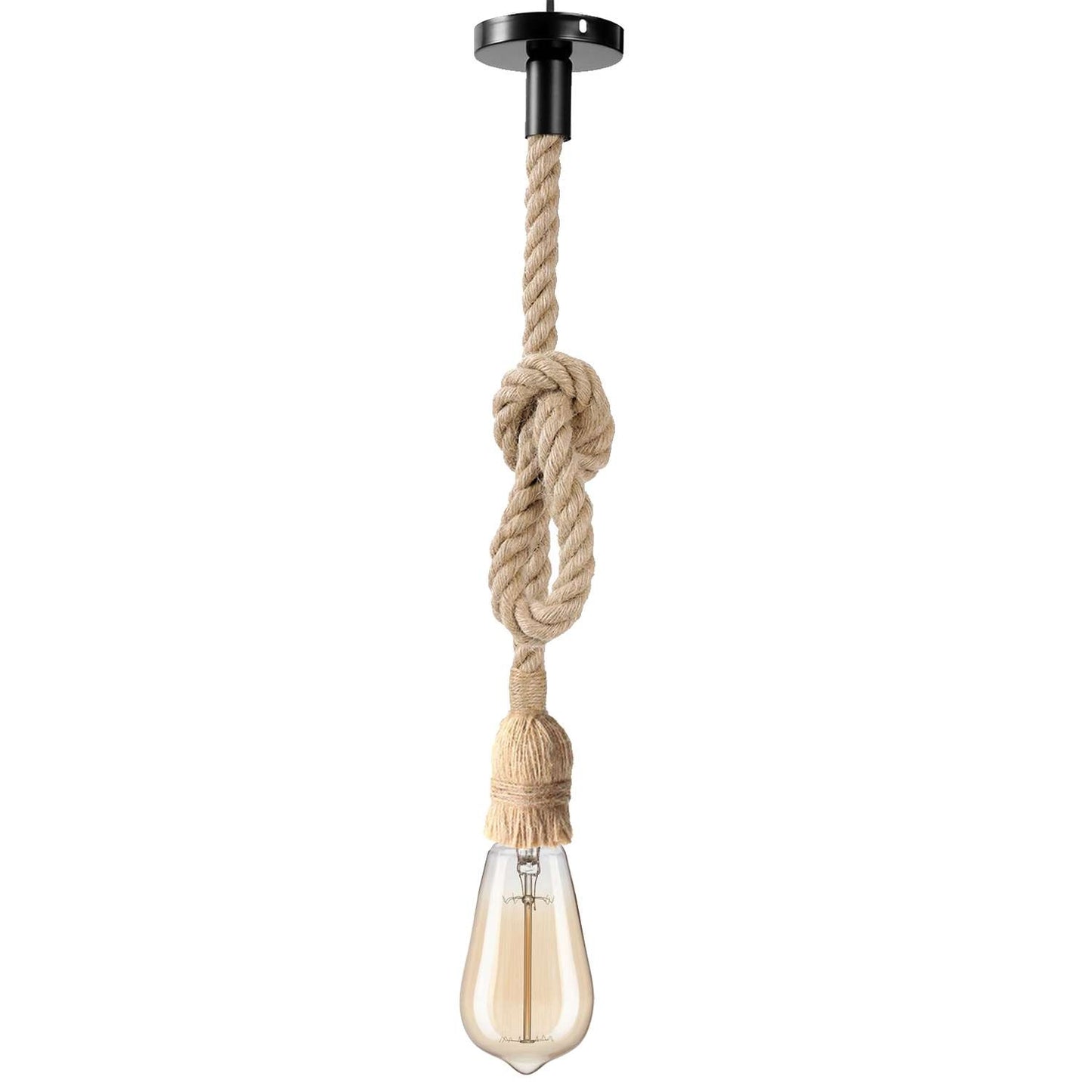 Hemp rope Adjustable E27 ceiling pendant light fitting~3785