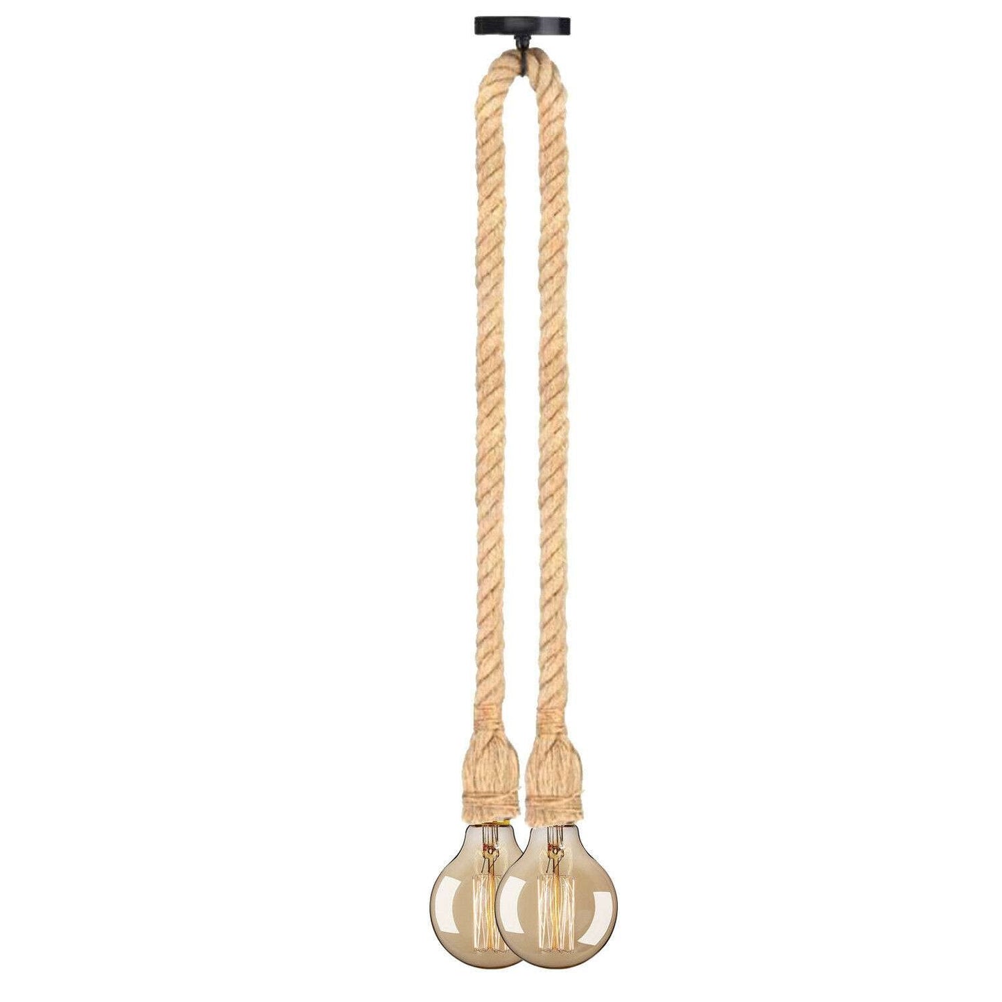 Hemp rope Adjustable E27 ceiling pendant light fitting~3785