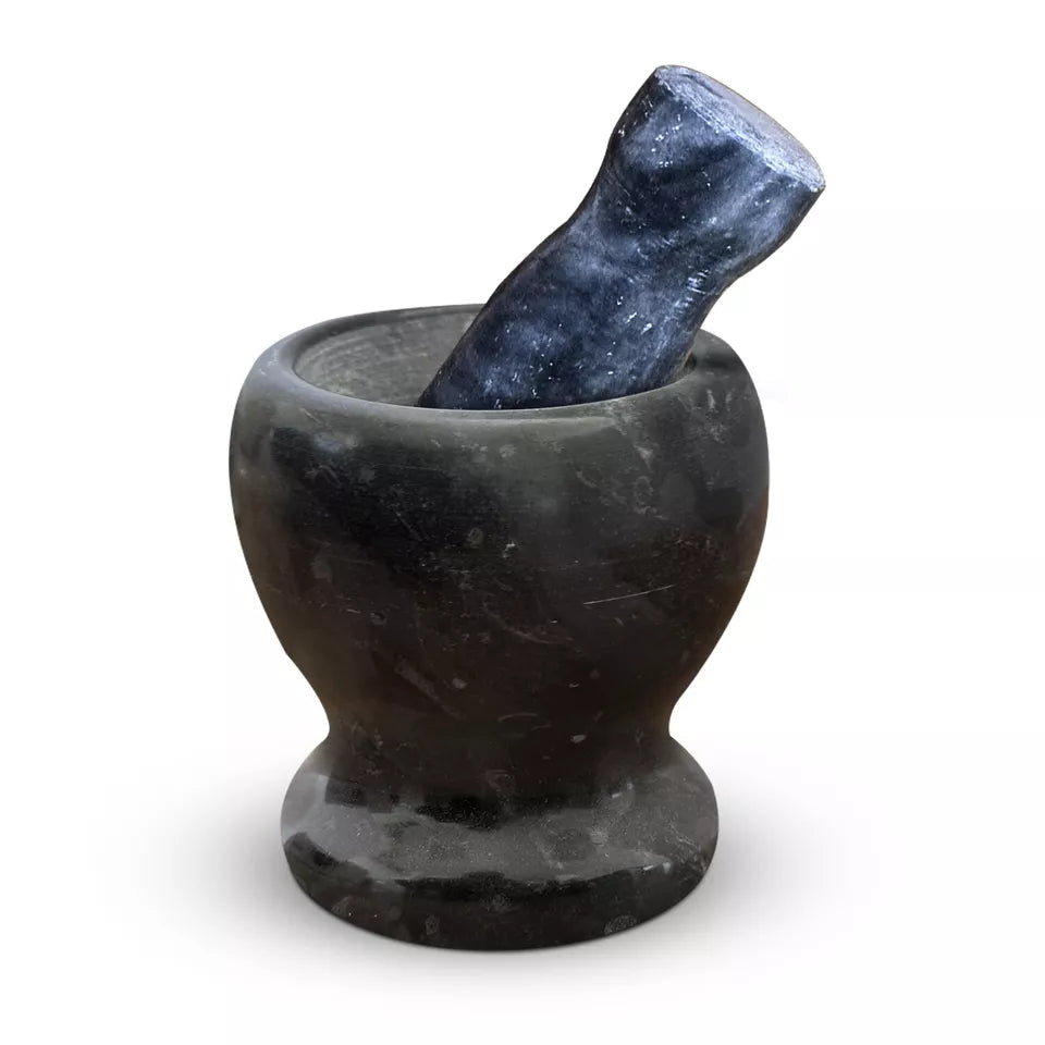 Classic Marble Mortar & Pestle for Authentic Flavors~3804