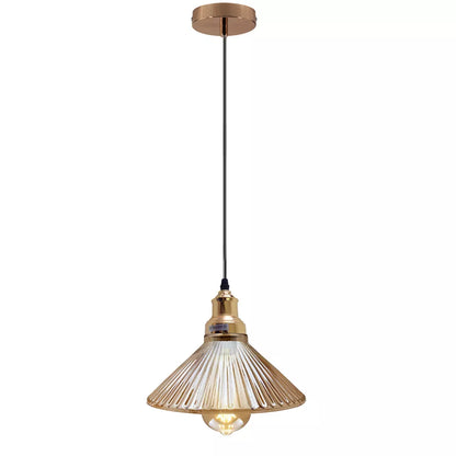 Industrial Amber Glass Pendant Light E27 Adjustable Lamp Fixture~3807