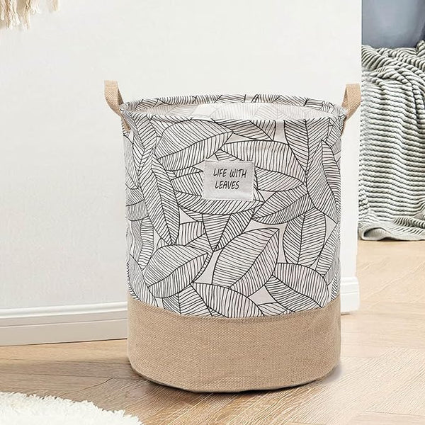 Cotton Foldable Laundry Basket Organizer for Home Storage~3829