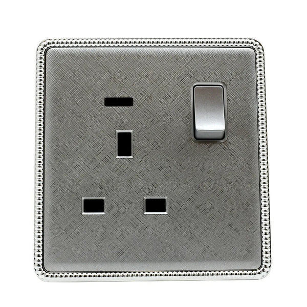 Brushed Chrome Screwless Light Switches & Socket~3921