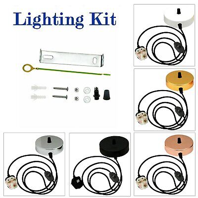 Plug-in Pendant Light Kit | Dimmer, UK Plug, Flex Wire ~ 3850