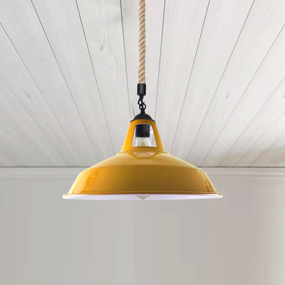 Industrial Hemp Rope  Shade Barn Slotted Ceiling Pendant Light-2155