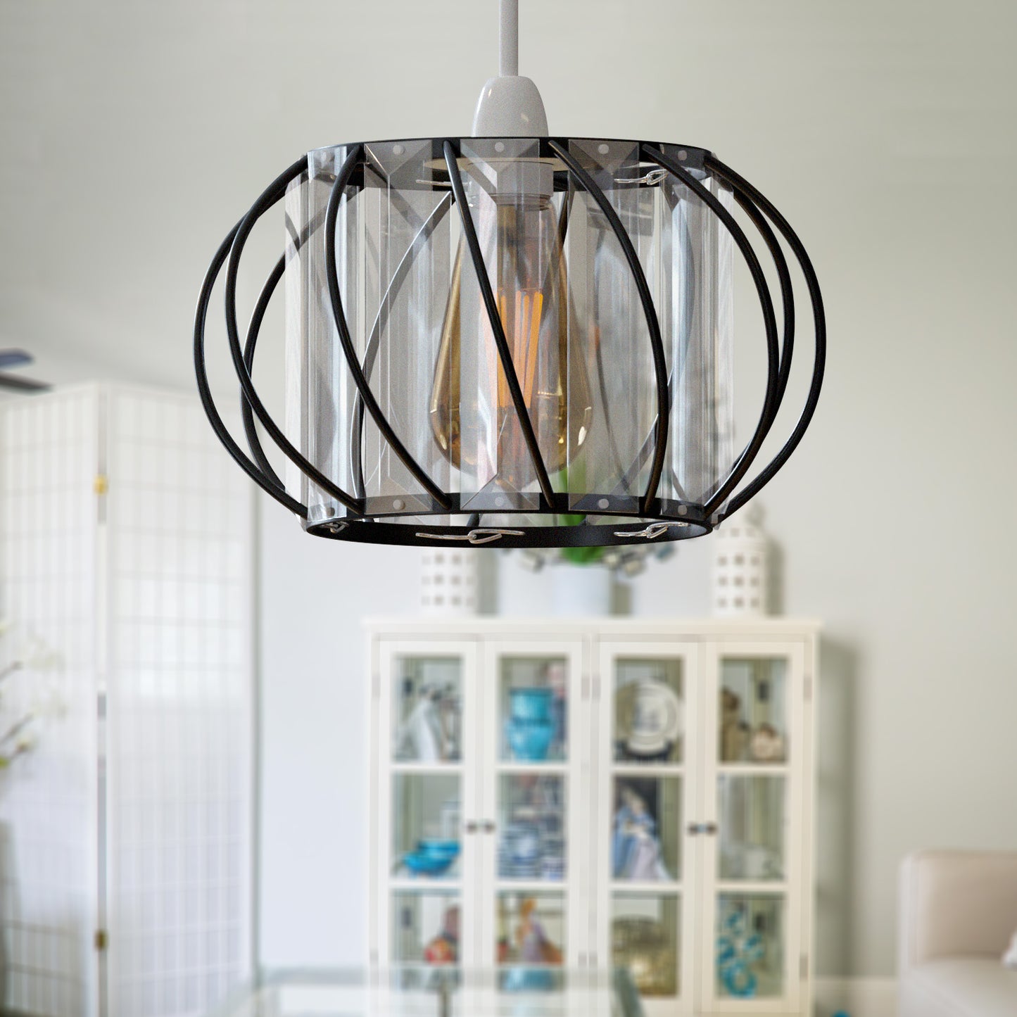 Crystal Glass Lamp Cage Ceiling Light Fixture Fitting Light Cage ~3762