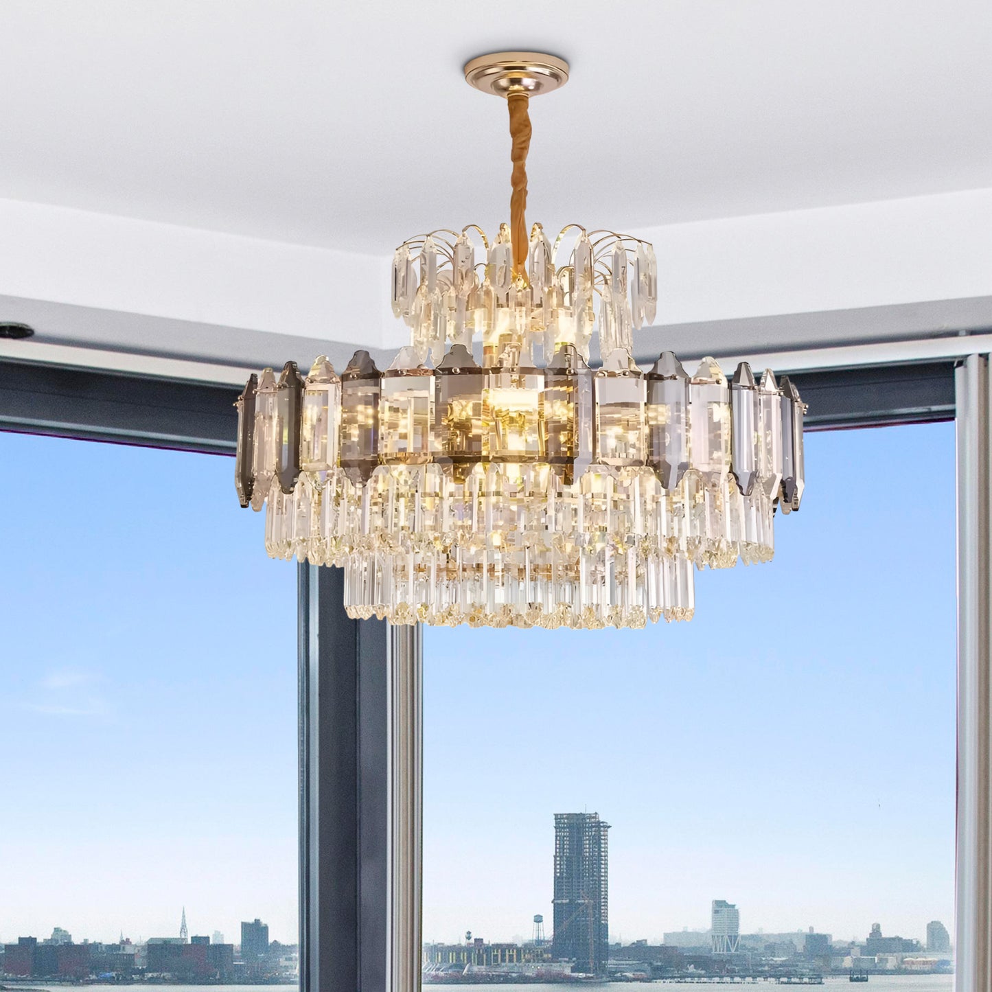 Multi-Layered Contemporary Chandelier Lighting~3623