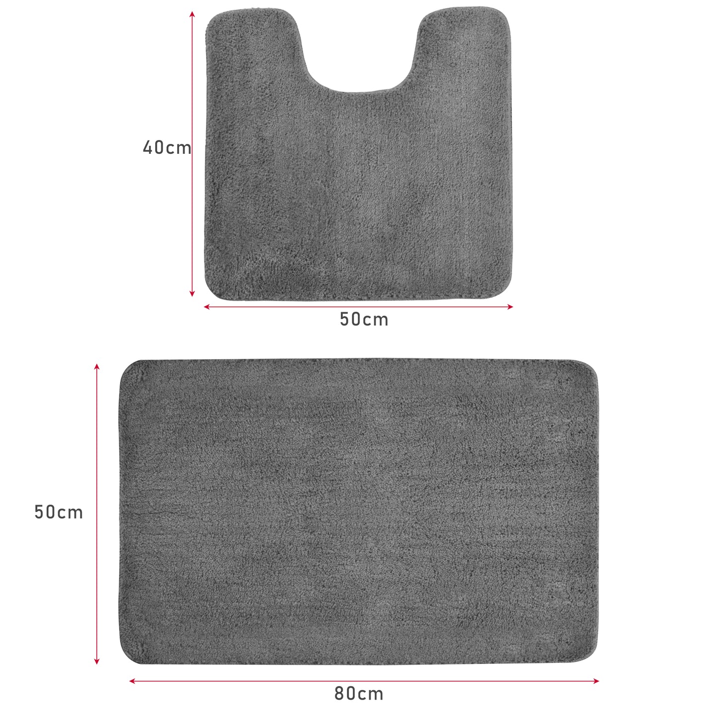 2 pcs non slip bathroom mats