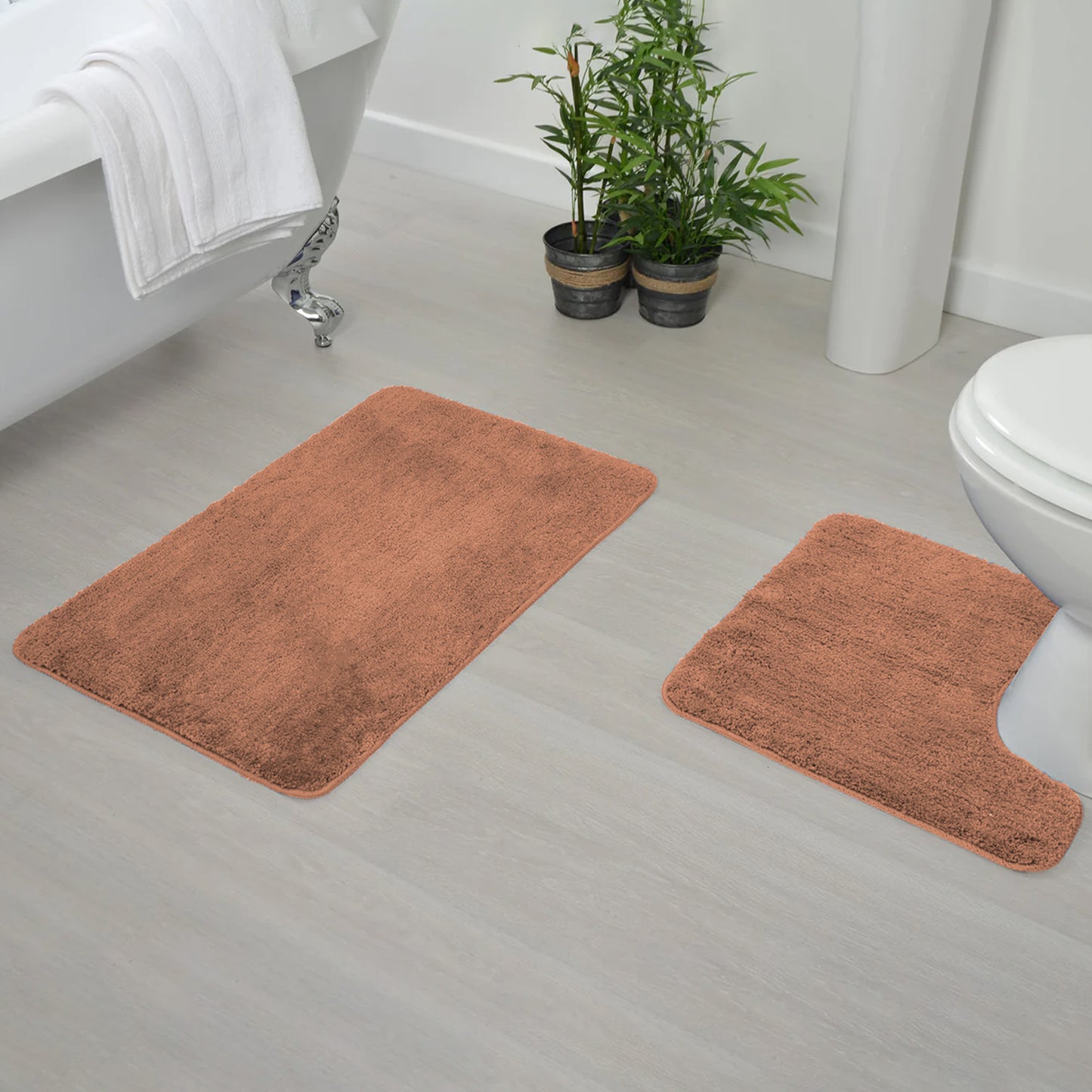 2 pcs non slip bathroom rug