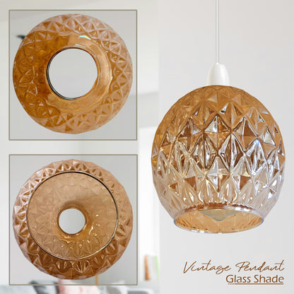 Floral Glass Pendant Light Lamp Shade