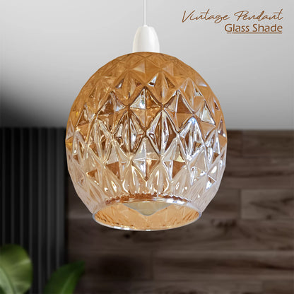 Floral Glass Pendant Light Easy Fit Lamp Shade