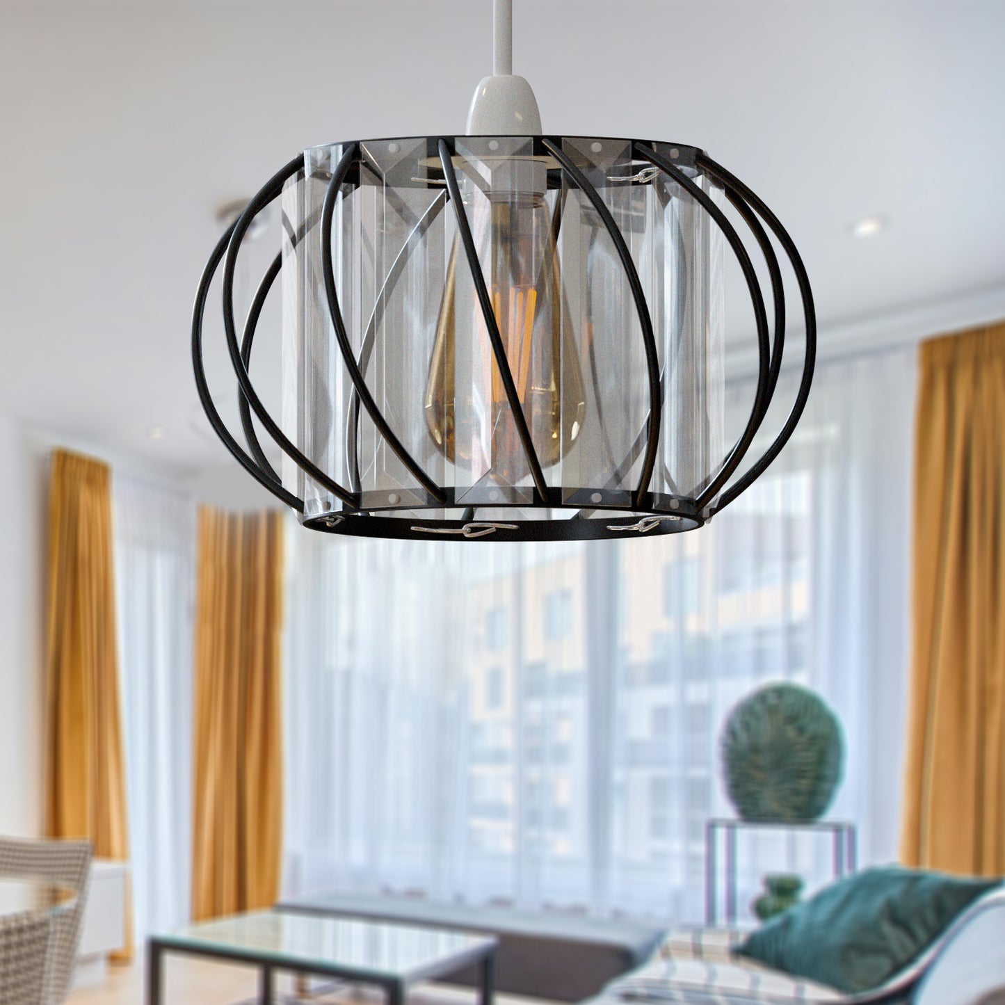 Crystal Glass Lamp Cage Ceiling Light Fixture Fitting Light Cage ~3762