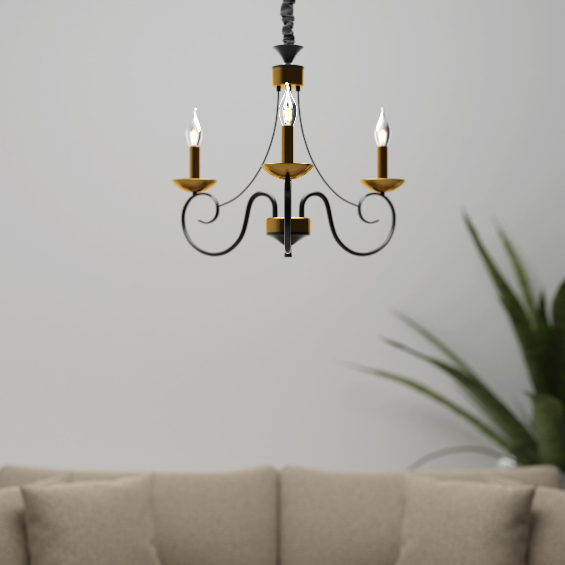 3 arm chandelier