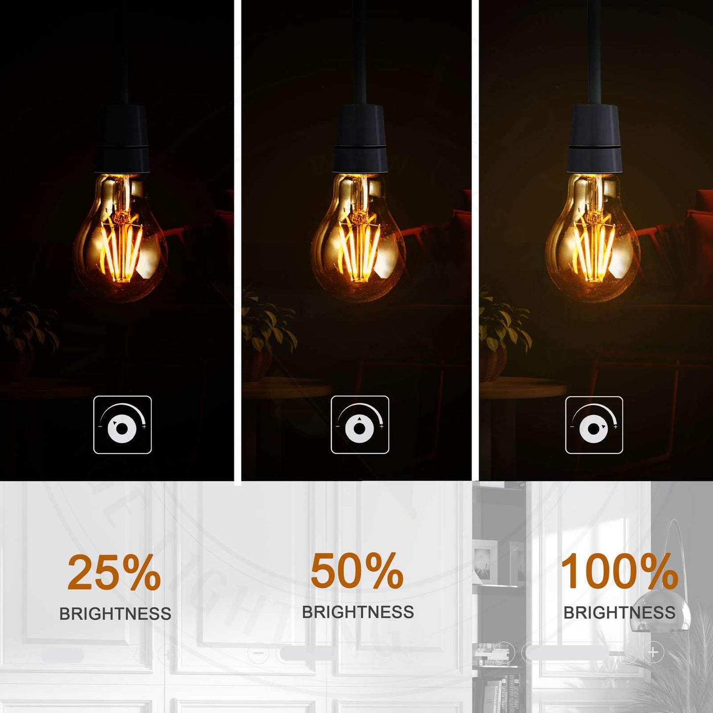 A60 E27 4W Edison Style Dimmable LED filament light Bulb~3806