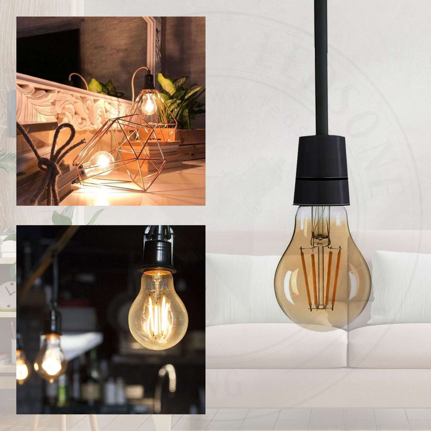 A60 E27 4W Edison Style Dimmable LED filament light Bulb~3806