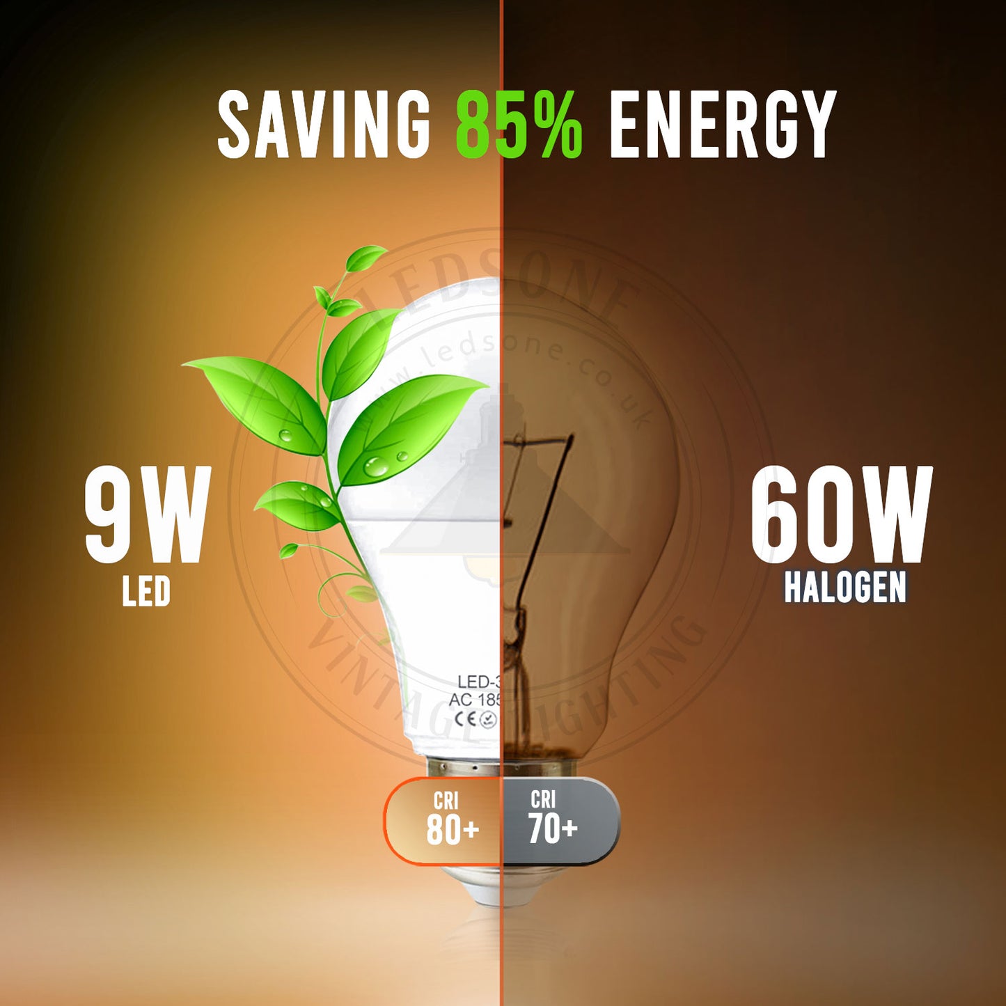 18W E27 Base Light Bulb Energy Saving Warm White Globe Bulb~3032