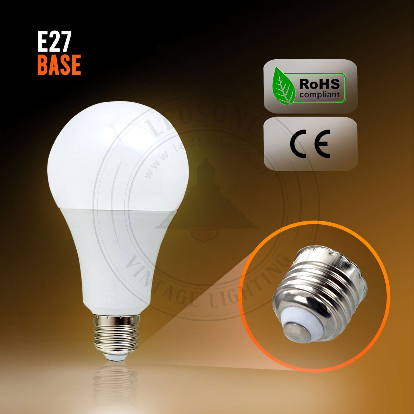 18W E27 Base Light Bulb Energy Saving Warm White Globe Bulb~3032