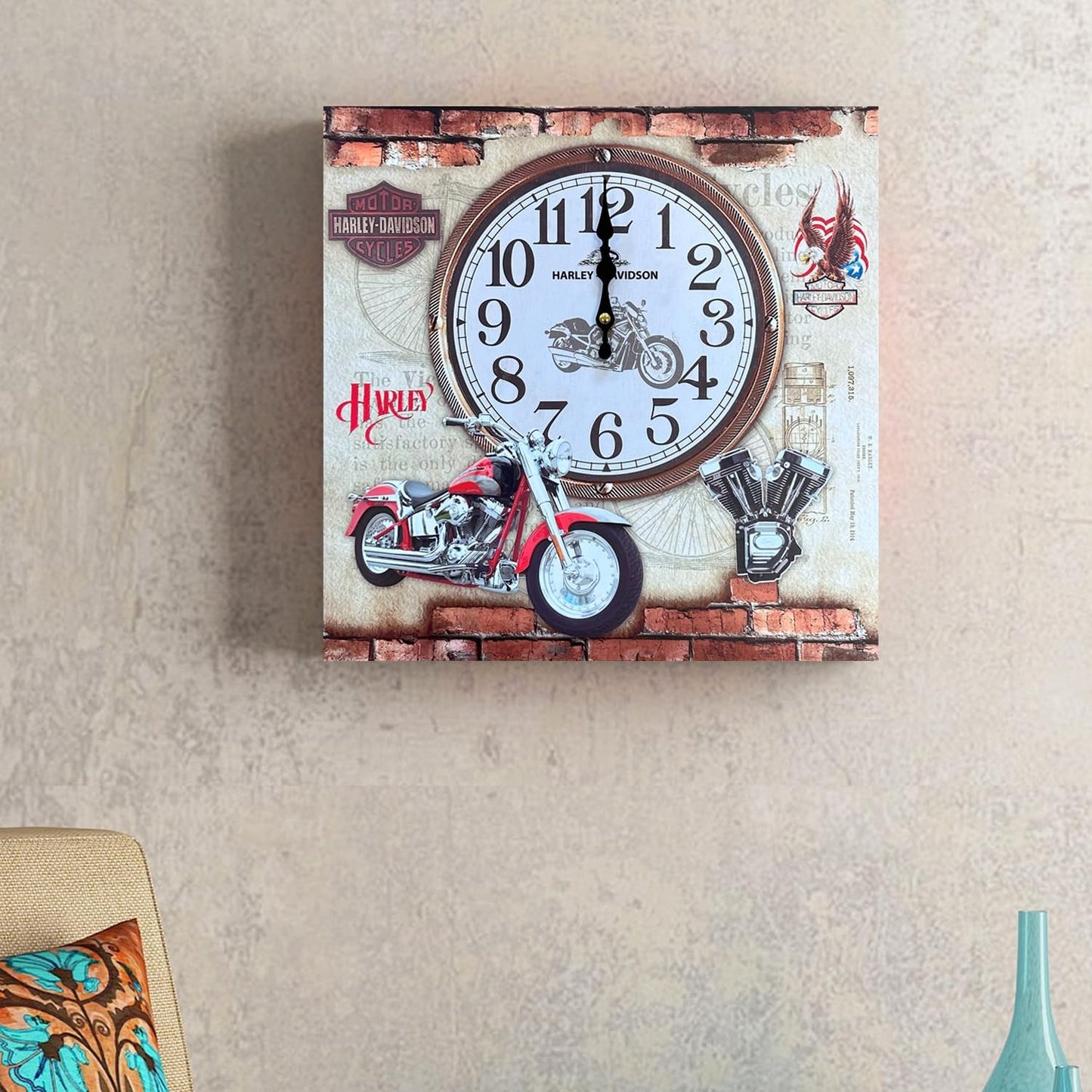 Vintage Frameless Paris Eiffel Tower Wall Painting Clock~3763