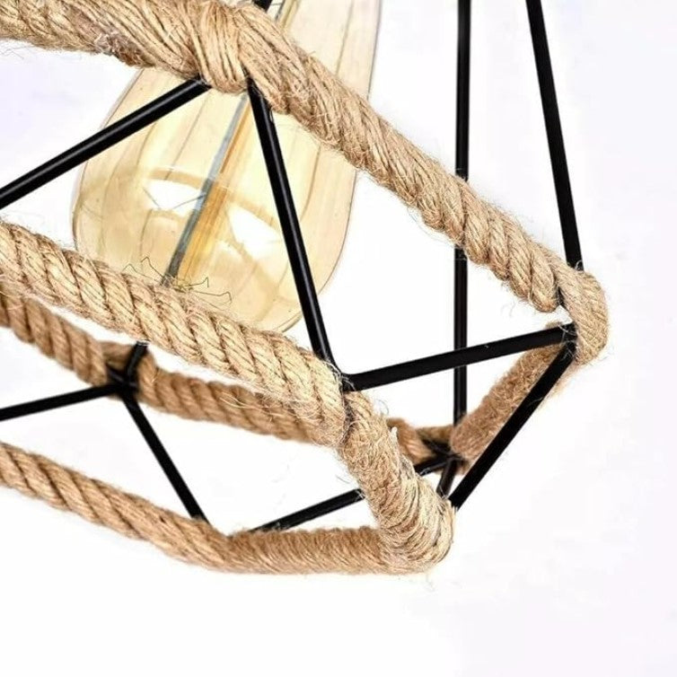 Diamond Shape Hemp Rope Vintage Lampshades~3211