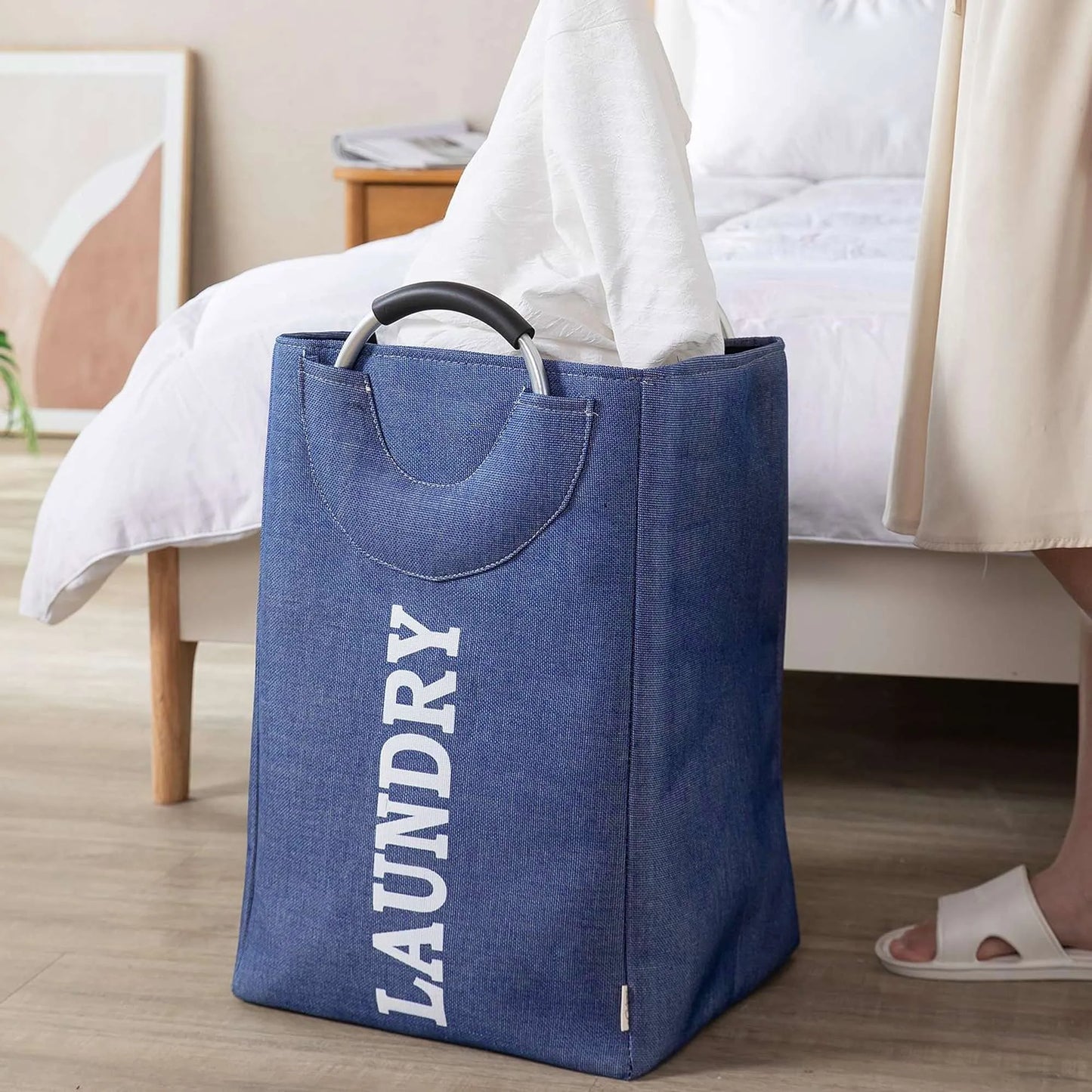 37L Collapsible Heavy Duty Laundry Bag with Handles Only~3800