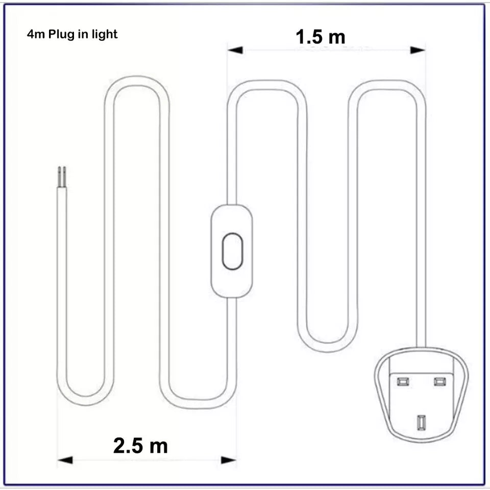 4m fabric flex cable hanging lights