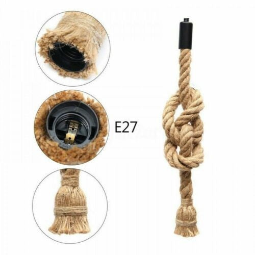 Hemp rope E27 ceiling pendant light fitting~3845