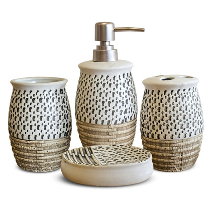 Decorative Bathroom Accessory Set 4 Pcs Bath Accessories Set ~3665