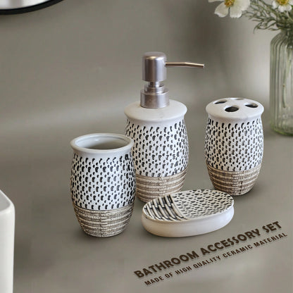 Decorative Bathroom Accessory Set 4 Pcs Bath Accessories Set ~3665