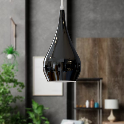 Industrial Sleek Long Drop Fitting Iron Shade Pendant Light~2835