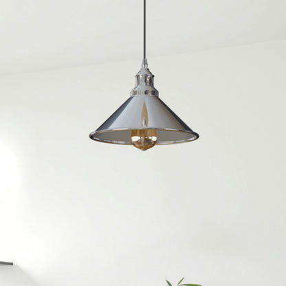 Industrial Vintage Metal Cone Shape Chrome ceiling Pendant Light~2703