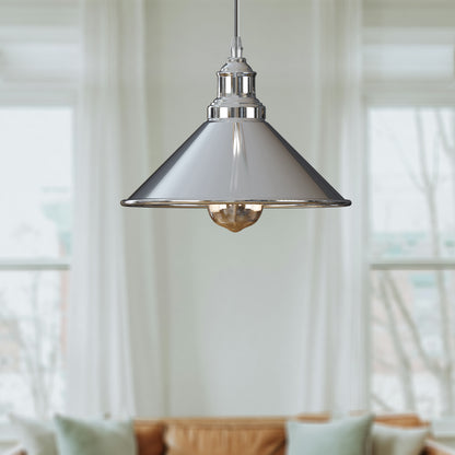 Industrial Vintage Metal Cone Shape Chrome ceiling Pendant Light~2703