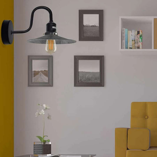 Industrial E27 Swan Neck Metal Shade Wall Sconces Lights - Application 1