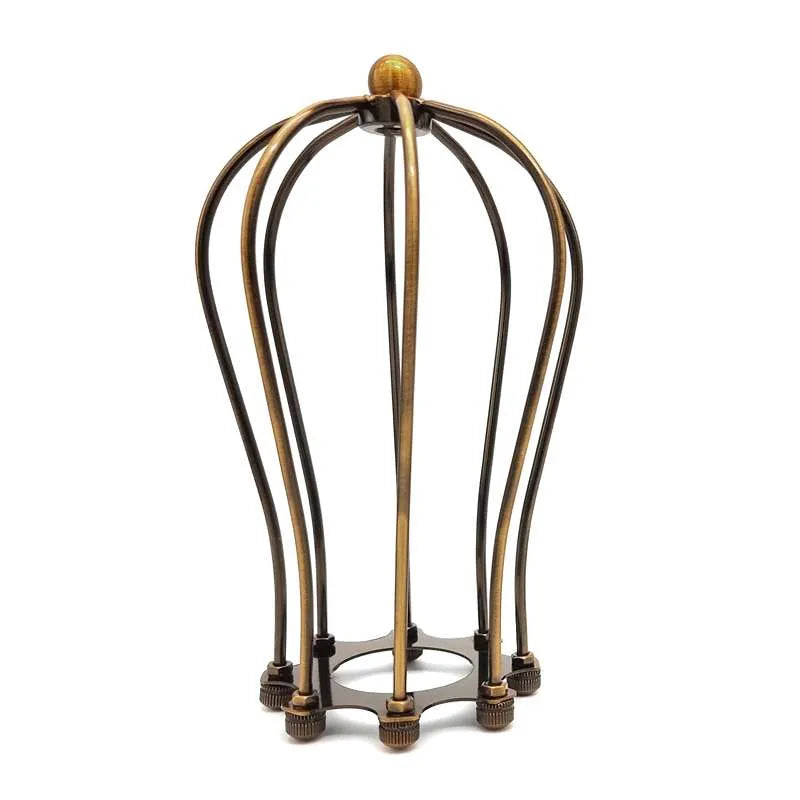 Balloon-shaped Metal Cage lampshade  | Yellow Brass