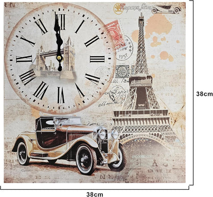 Paris Eiffel Tower Wall Clock Roman Numbers~3559