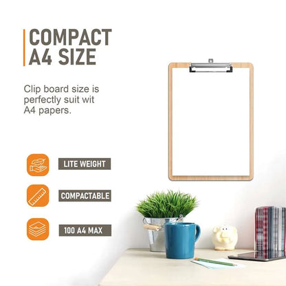 Wooden Hardboard  Metal A4 Size Clipboard For School Office work ~3458