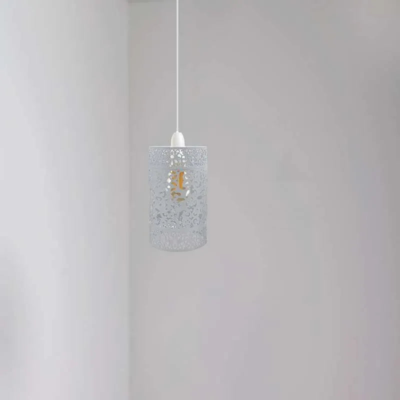 Drum Lampshade Pendant Light  | Modern White 