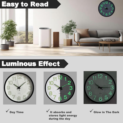 Modern Clock Glow in the Dark Wall Clock~3477