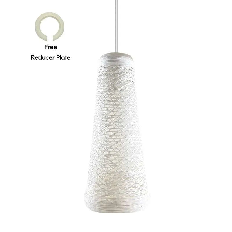 Elegant white woven pendant lamp