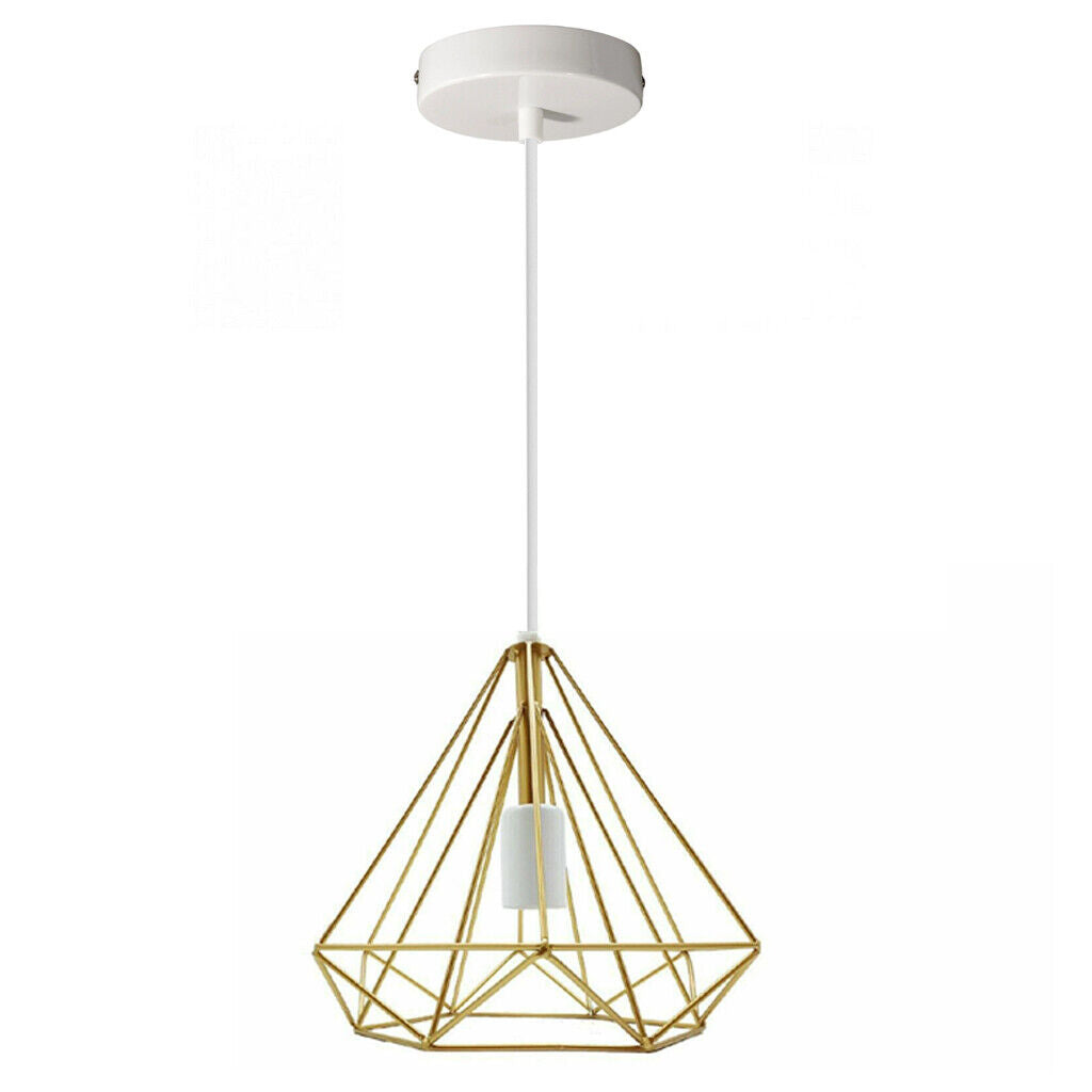 Gold geometric diamond cage ceiling light