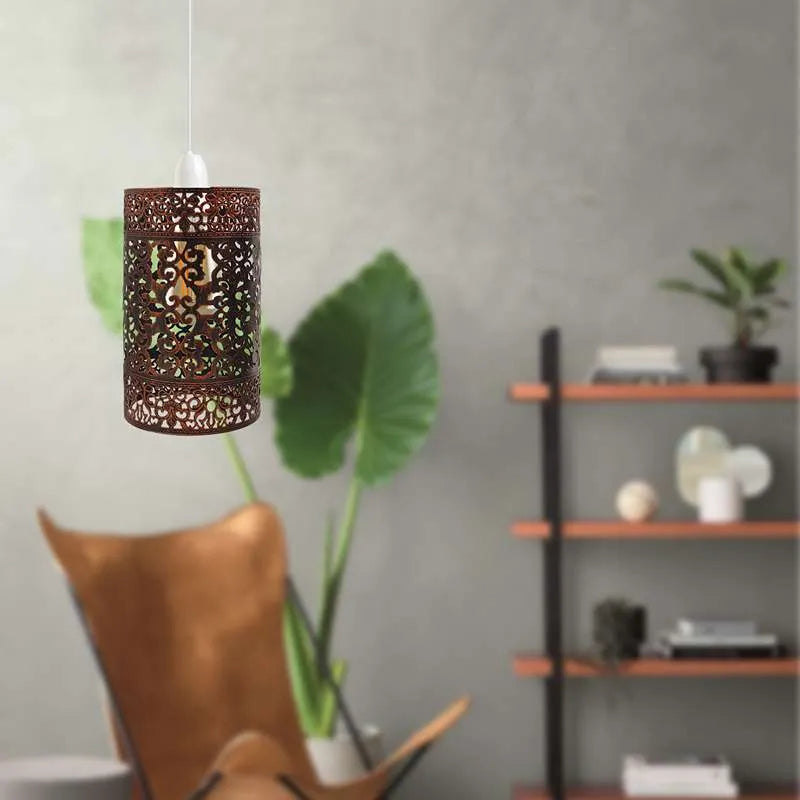 Industrial Drum Shade Pendant Light | Living Room