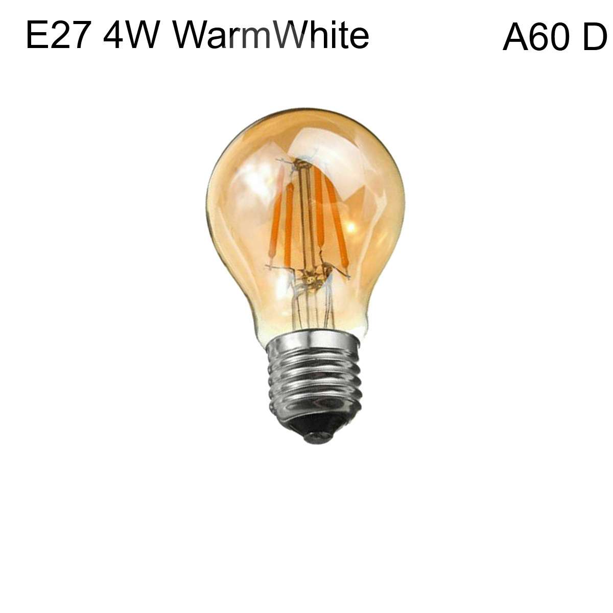 A60 E27 4W Edison Style Dimmable LED filament light Bulb~3806