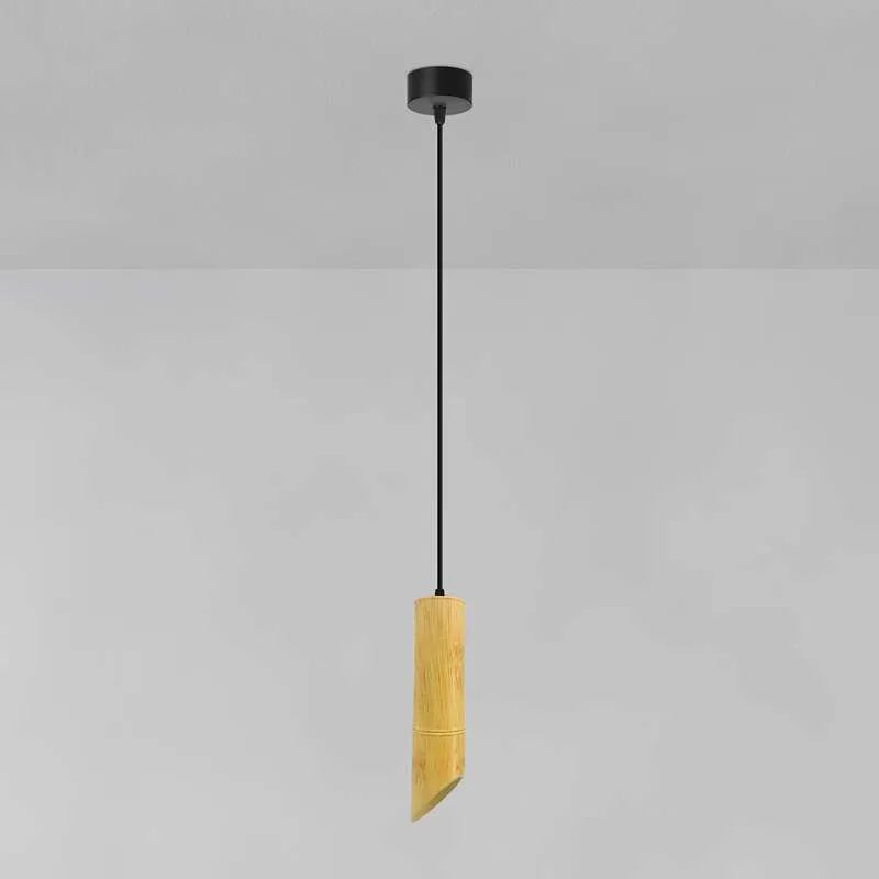 Modern Long Tube Hanging Lamp Bamboo GU10 Pendant Light- Application image