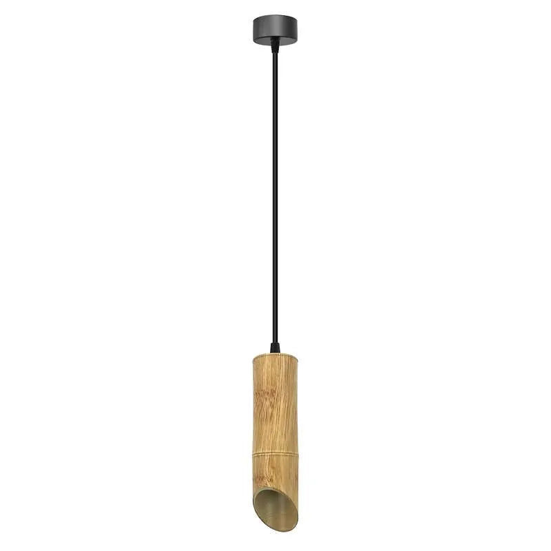 Modern Long Tube Hanging Lamp Bamboo GU10 Pendant Light