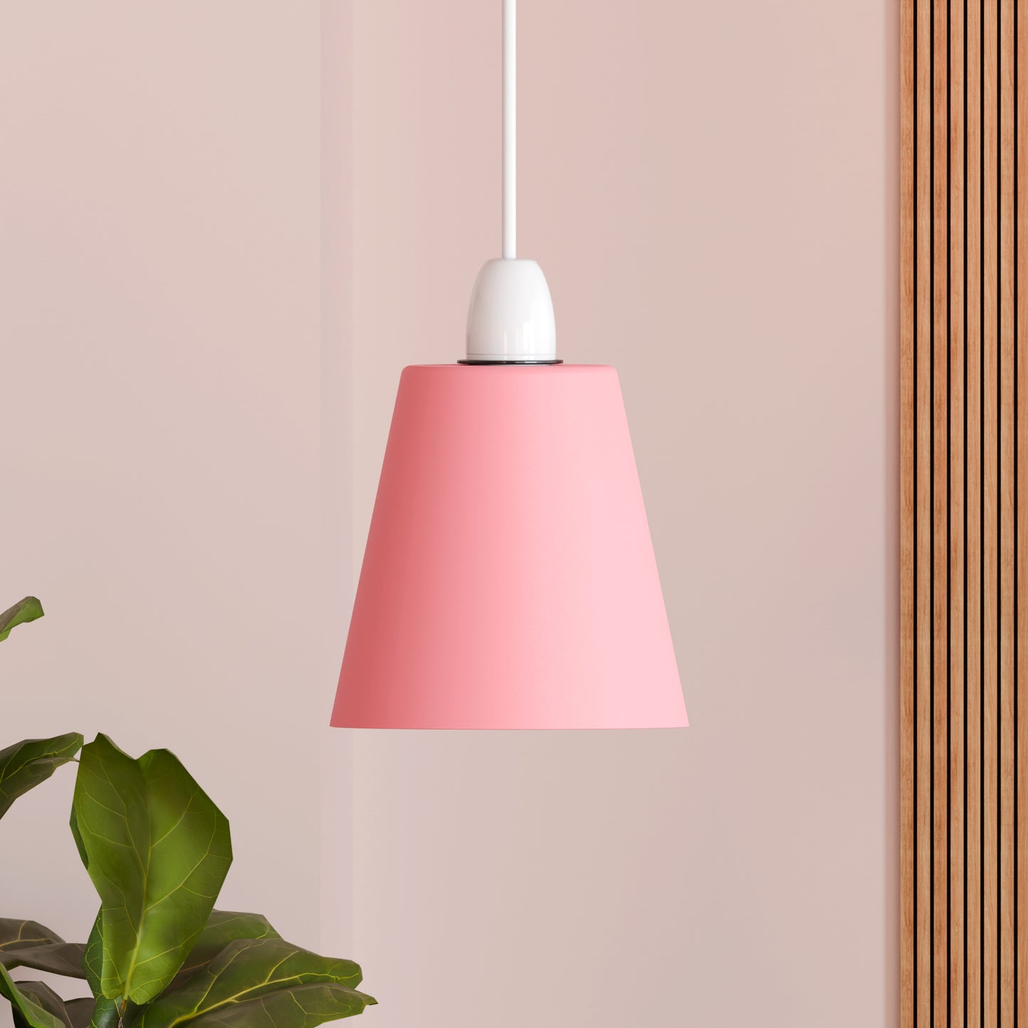 Retro Easy Fit Light Shade 13cm Metal E27 Pink Lampshade~2767