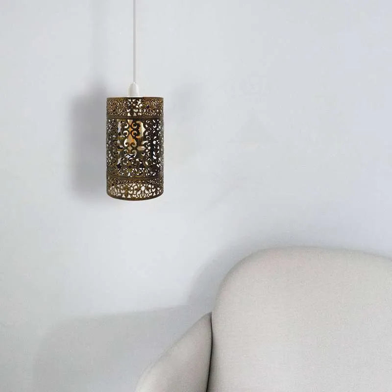 Pendant Light Drum Shade Modern Antique Design