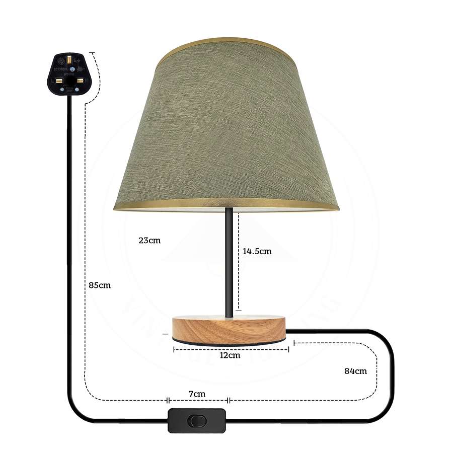 Bedside deals lamp size